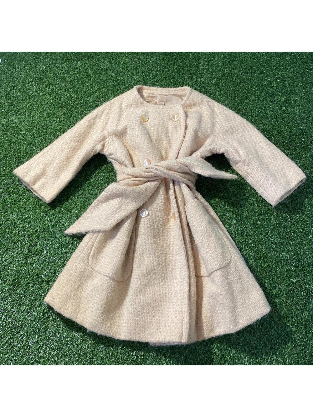 Vintage 50’s Vogue apricot design cream wool skirt suit
